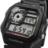 Casio World Time Digital Men's Watch AE-1200WH-1AV Black 10-Year Battery Water Resistant Imported Model