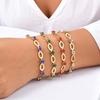 Dainty Cubic Zircon Charm Bracelet for Women,Hollow Elliptical Oval Link Chain Bracelets,Elegant Stainless Steel Jewelry Gift
