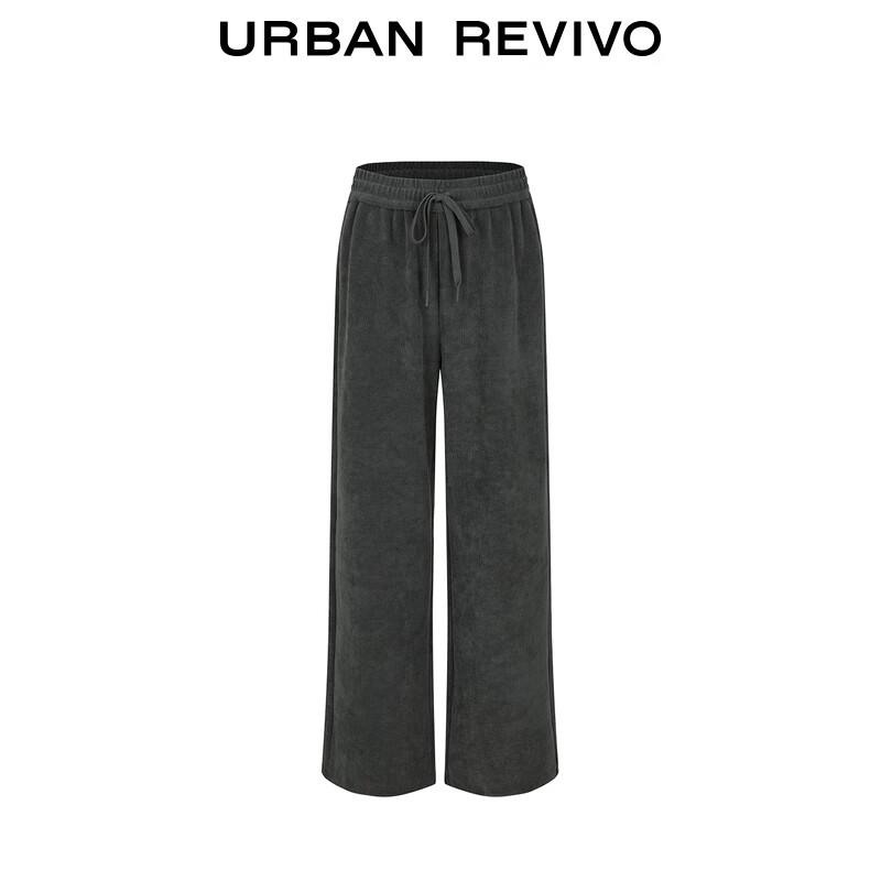 UR Women's 2025 Autumn Textured Elastic Waist Straight Leg Pants UYY650085