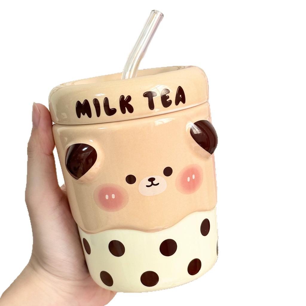 Ceramic Straw Cup Souvenir Gift for Girls Water Cup High Looking Mug Office Cup Home Couple Cup Men