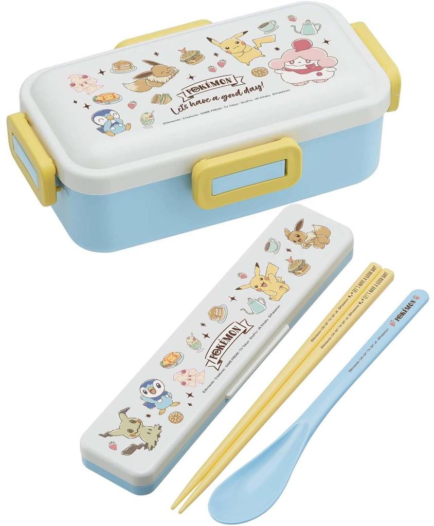 Skater Essstäbchen und Löffel Bento Kombi Made in Cafe Set, Box, Erwachsener, Antibakteriell, Set, 18cm, Klapperfrei, Japan, Pokemon, Kunst, CCS3SAAG-A