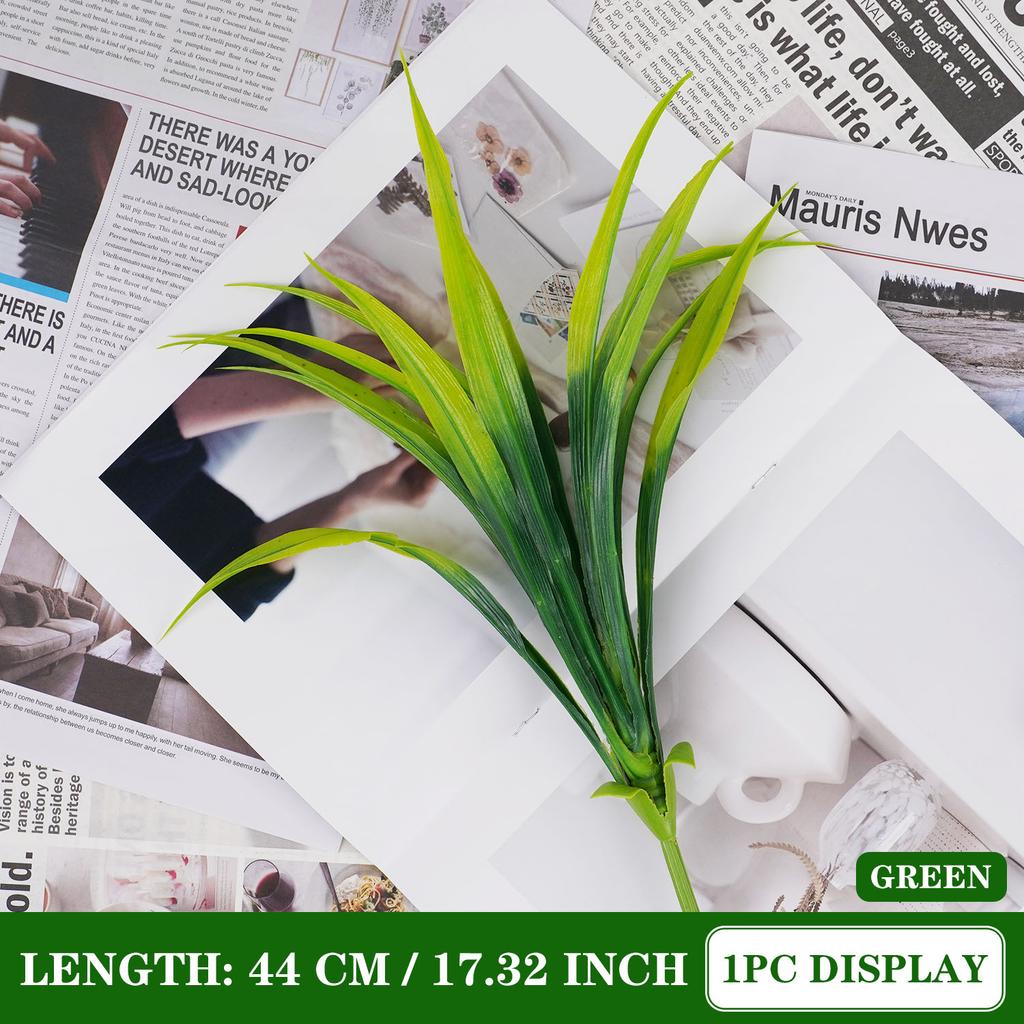 1 Stück 14 Blätter Frühlingsgras für Weihnachtskranz Heim Outdoor Gartendeko Hochzeitsbogen Zubehör Scrapbook Künstliche Pflanzen