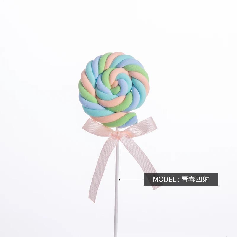 Simulation Cotton Lollipop Fake Candy Model Sweet Shop Window Display Props Children's Photography Ornaments Wedding Scene Decor