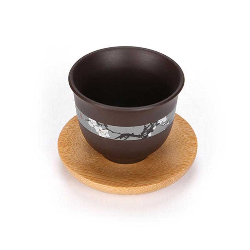 4 Pack Tea Cups Bamboos Coaster Heat Insulation Mat for Coffees and Wine Enthusiasts Beverage Cups Heat Insulation Pad
