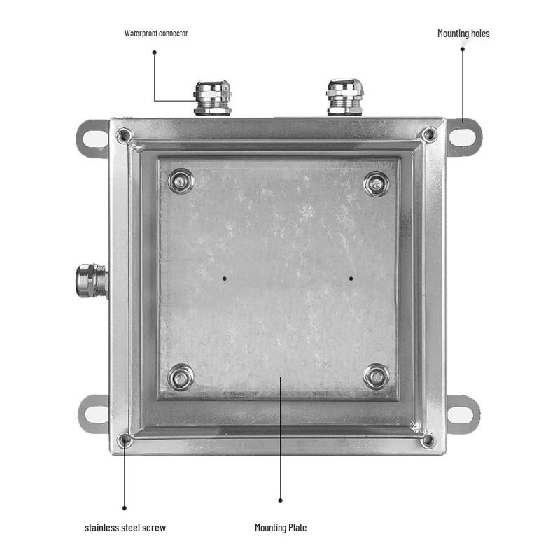 304 Stainless Steel Waterproof Junction Box, Dustproof & Corrosion-Resistant, Three-Proof UK Terminal Box for Outdoor Use.