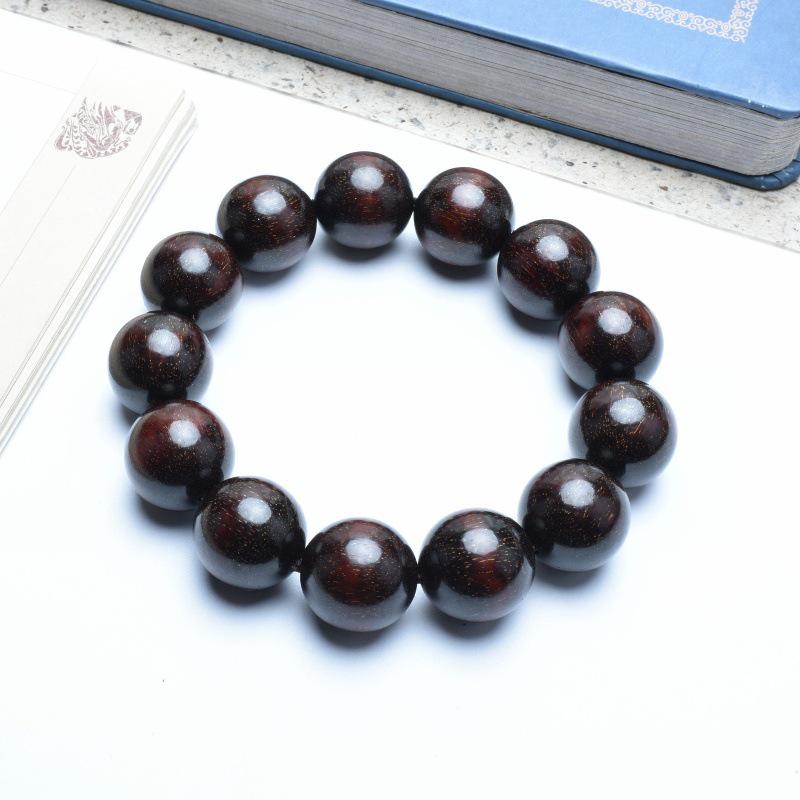 Venus Old Material Small-Leaf Red Sandalwood Prayer Beads Chain - High Oil Density, Unisex, New Chinese Style Decoration Gift
