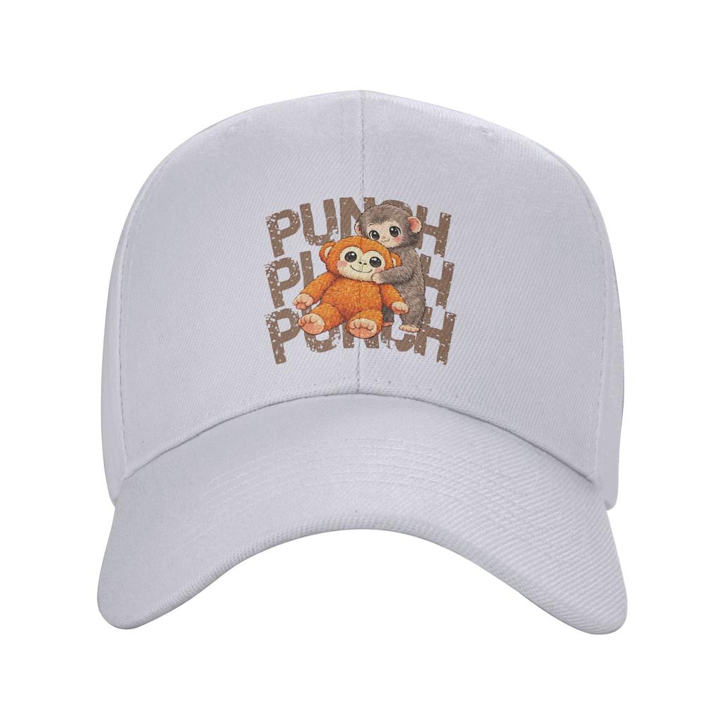 Punch Punch Punch Cute Baby Monkey Playful Animals Casual Baseball Cap Kpop Rock Trucker Hat Summer Sun Men y2k Baseball Caps