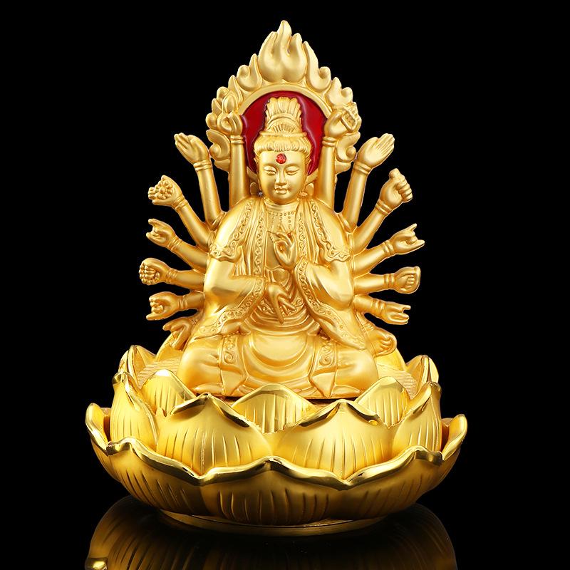 

Украшение для автомобиля в виде парфюма из сплава «Лотос Гуаньинь» — аксессуар для интерьера в виде тысячи рук Гуаньинь