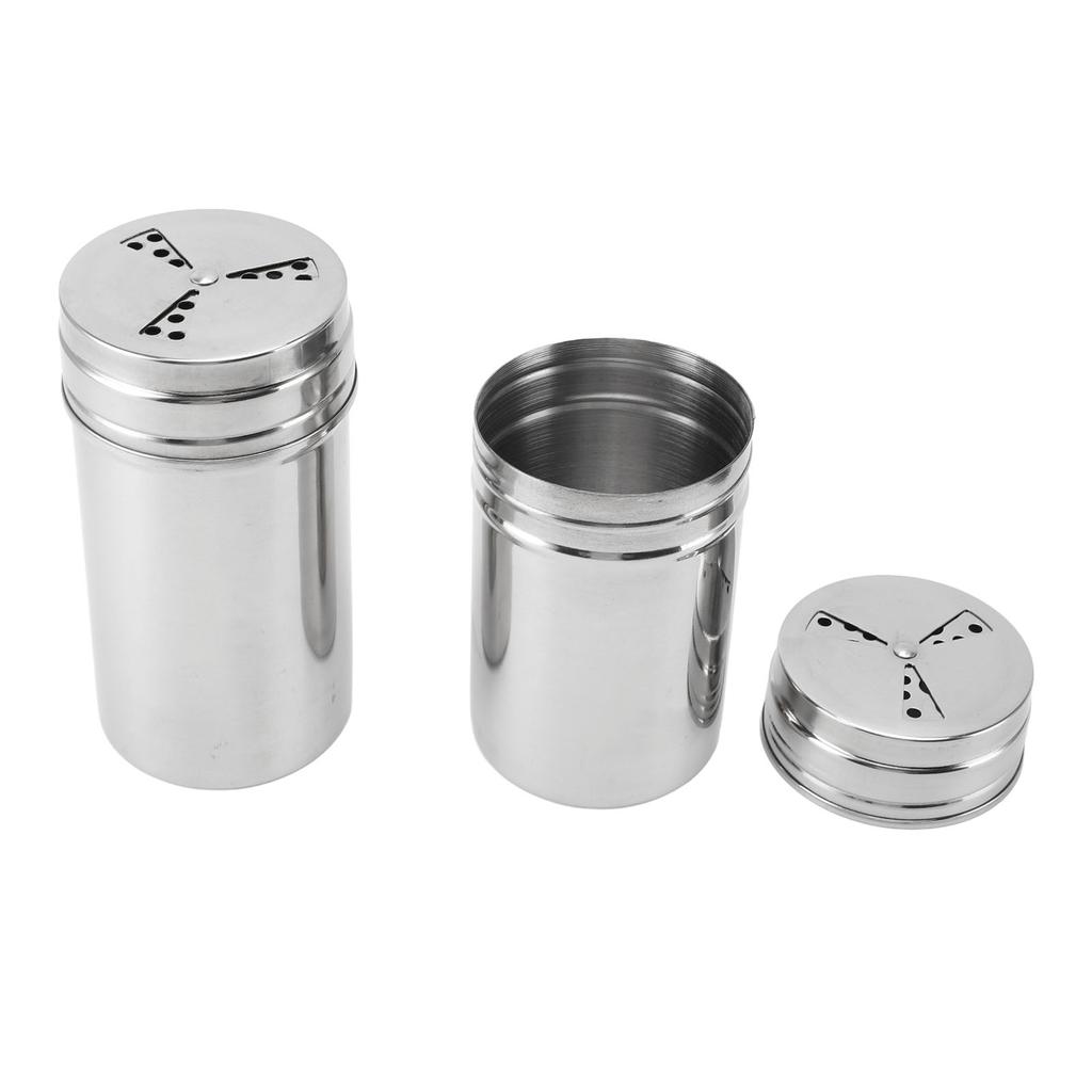 Saliera in Acciaio Inossidabile 304 con Fori Regolabili, Contenitore Dosatore per Spezie per Cucina, Barbecue, Campeggio 2 Pezzi