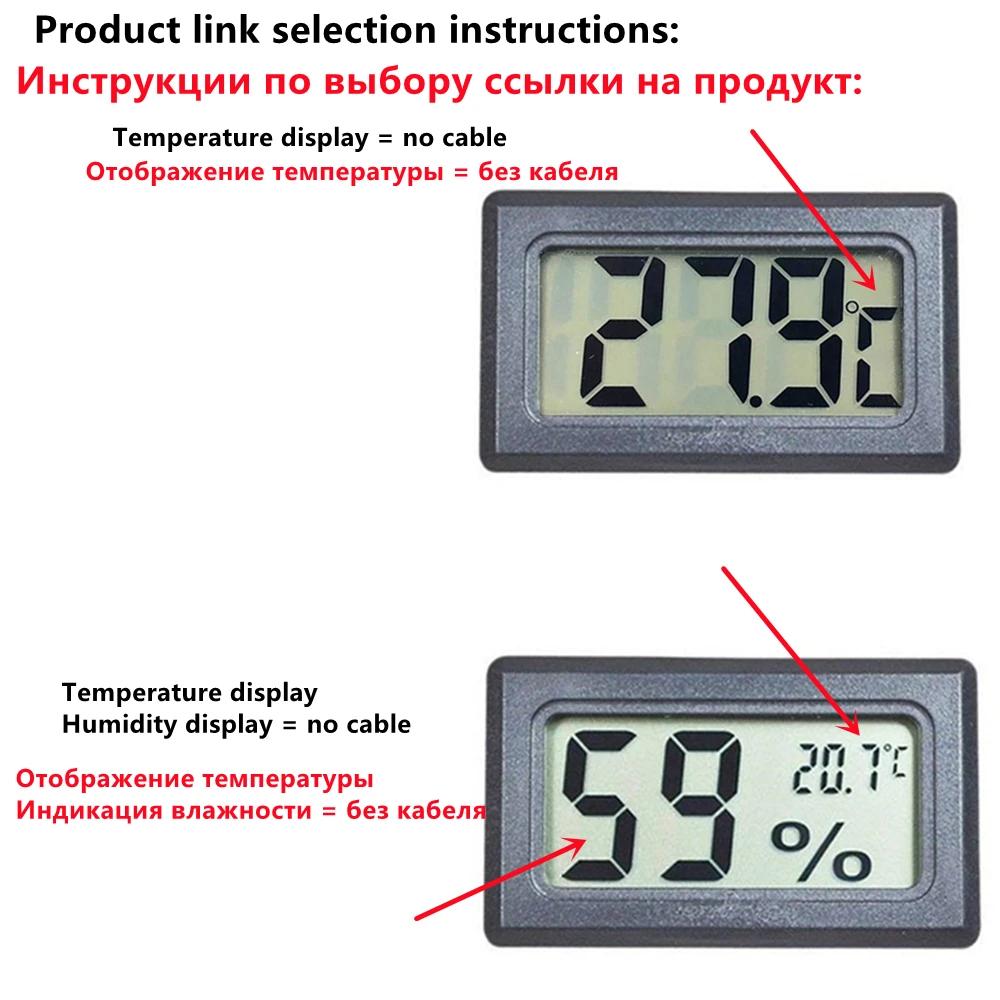 Mini LCD Digital Termometer Hygrometer Temperatur Inomhus Bekväm Temperatursensor Fuktighetsmätare Mätinstrument Kabel