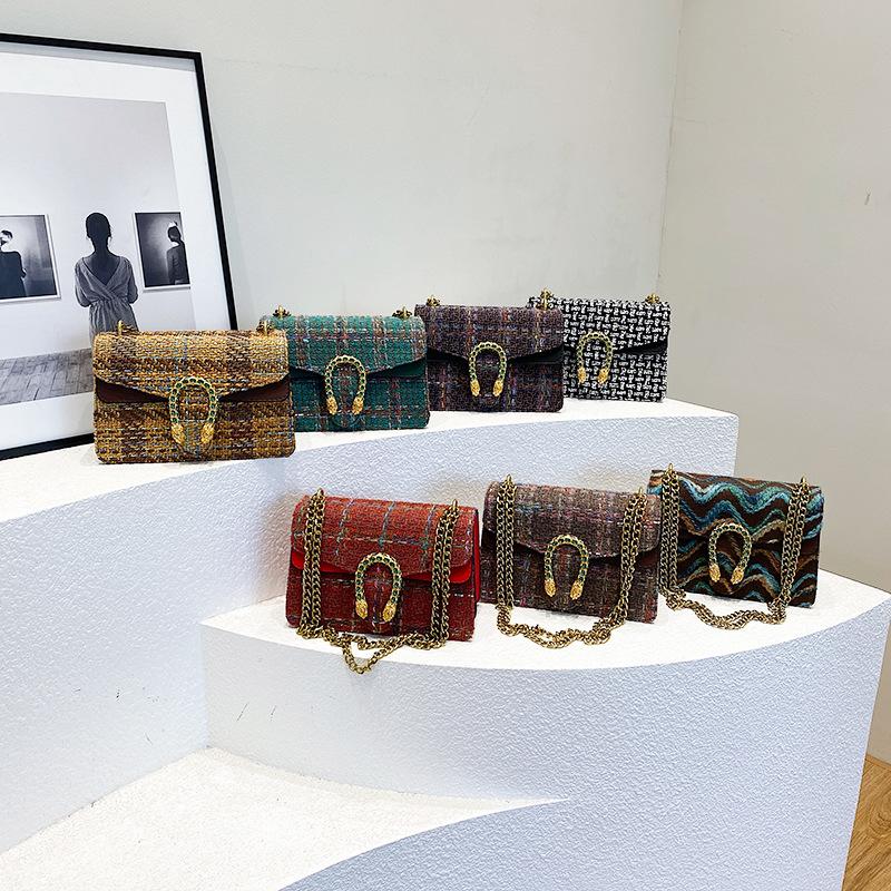 Women's  New Fashion Dionysus Bags Classic Single Shoulder and Cross - Body Small Square Bags with Chains