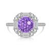 Copper Light Luxury Elegant Dahlia Cut High Carbon Diamond Sugar Cube Ring Women'S Jewelry