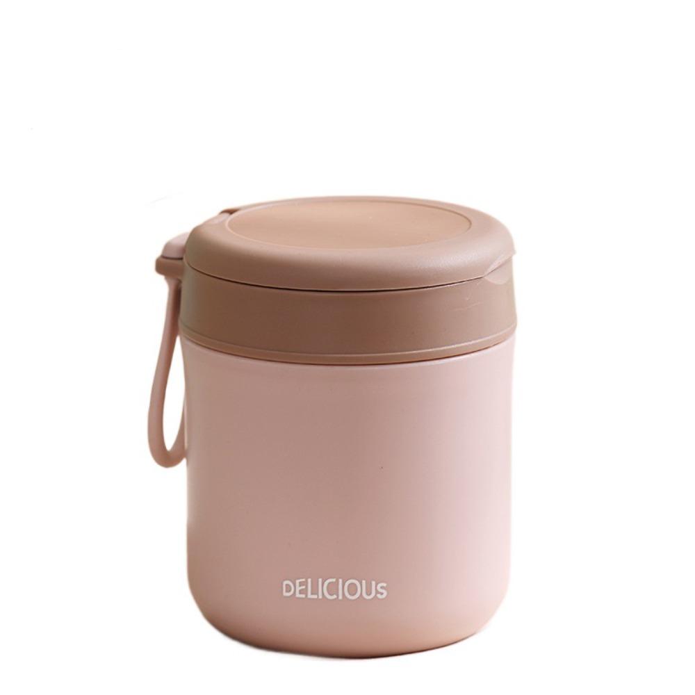 

Leakproof Sealed Soup Bowl Stainless Steel Insulated Food Jars Insulated Breakfast Cup Outdoor розовый