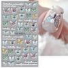 Nail Art Stickers Embossed Nail Decals Colorful Butterfly Nail Accessories for Self-adhesive Nail Decoration Ladies Nail Design