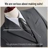 ROMON Men's Slim Fit Wool Blend 3-Piece Suit Set
