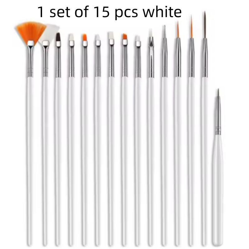 15pcs Professional Nail Art Brush Set Design Tip Acrylic UV Gel Lines Painting Drawing Carving Dotting Pen DIY Manicure Tool