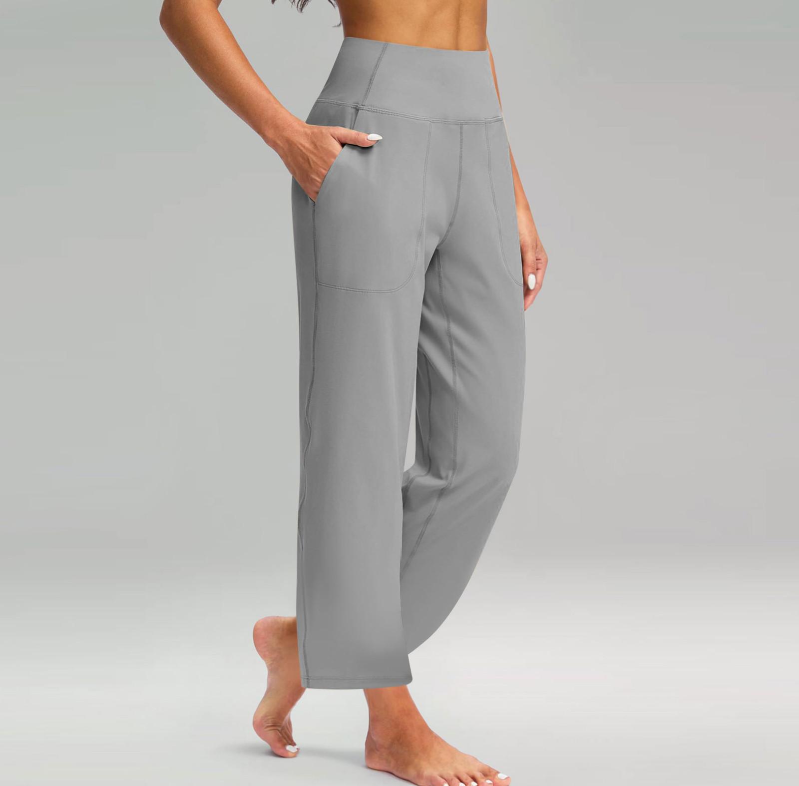 

Женские модные повседневные брюки с эластичными карманами и высокой талией, спортивные штаны XL серый