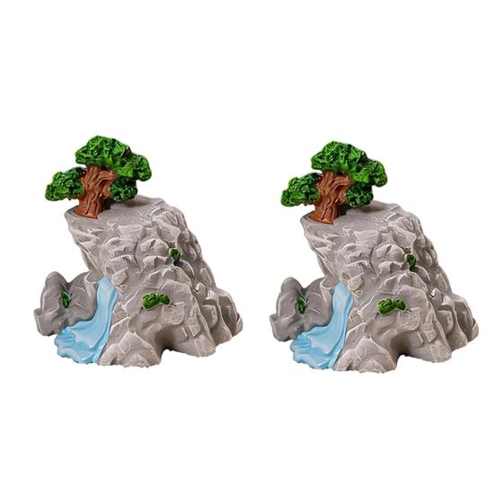 2 szt. Miniaturowa kamienna statua Żywiczne modele sztucznych skał do materiałów do dioram Krajobraz z miniaturowymi pociągami Kolejowy stół piaskowy Akcesoria do ogrodu zen