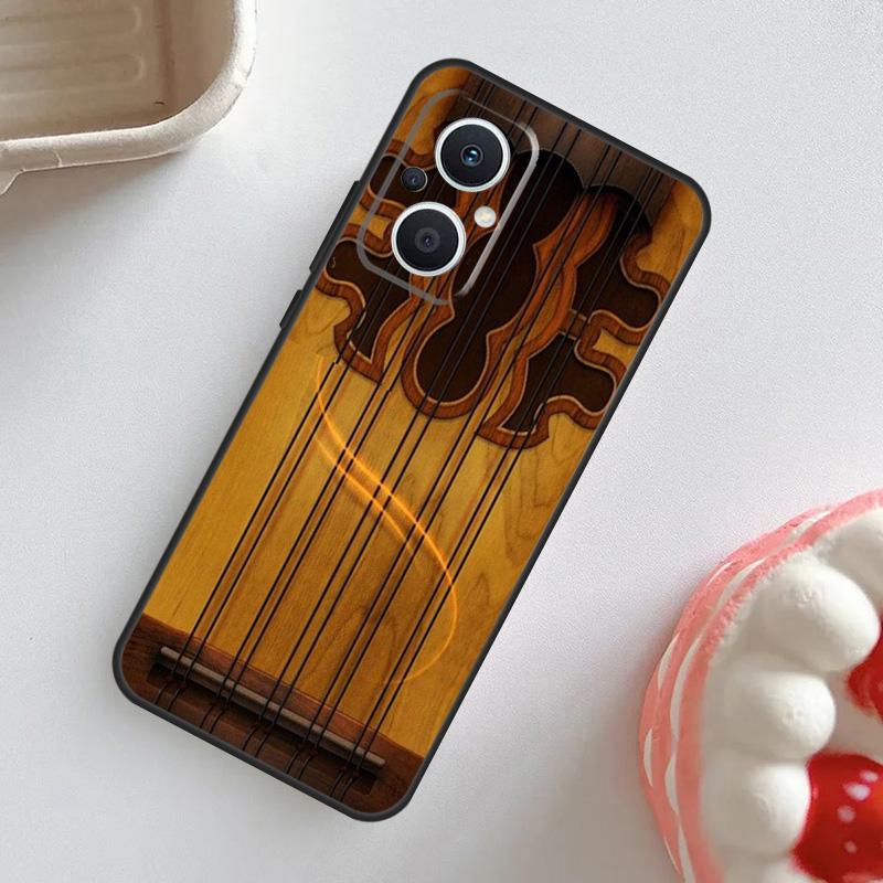 Guitar Violin Fiddle Music Case For OPPO Reno 7 8 6 5 4 Lite 8T 4Z 5Z 11 F 10 Pro OPPO Find X6 X5 Pro X2 X3 Neo Cover