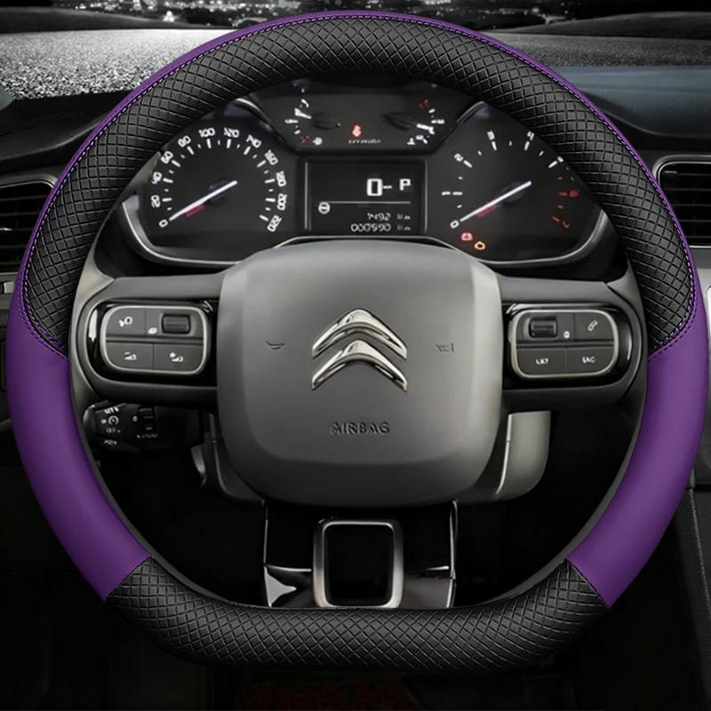 D Type Steering Wheel Cover For Citroen C3 II III 2009 - 2019 2020 C3 AIRCROSS 2017 2018 2019 2020 2021 Berlingo 3 C4 Picasso 2