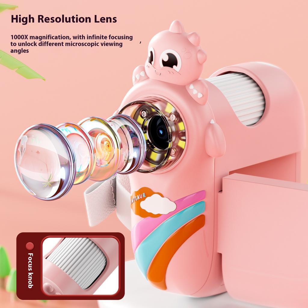 1000X Children's Microscope, Home Tutoring Learning Magnifying Glass, Specialized Extension, Extracurricular Handheld Microscope