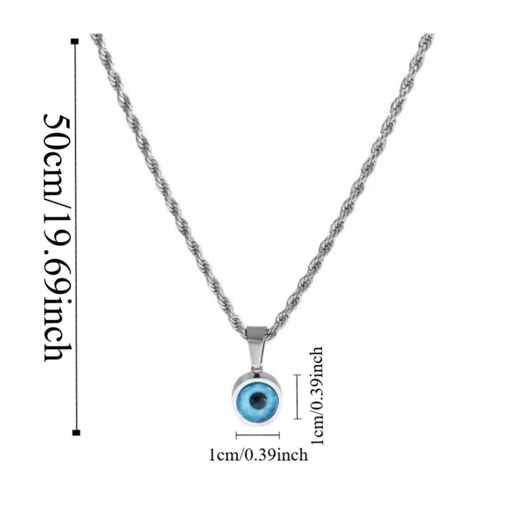 Round Eye Twisted Collarbone Choker Twisted Chain Pendant Chain Necklace Demon Eye Necklace  Gift