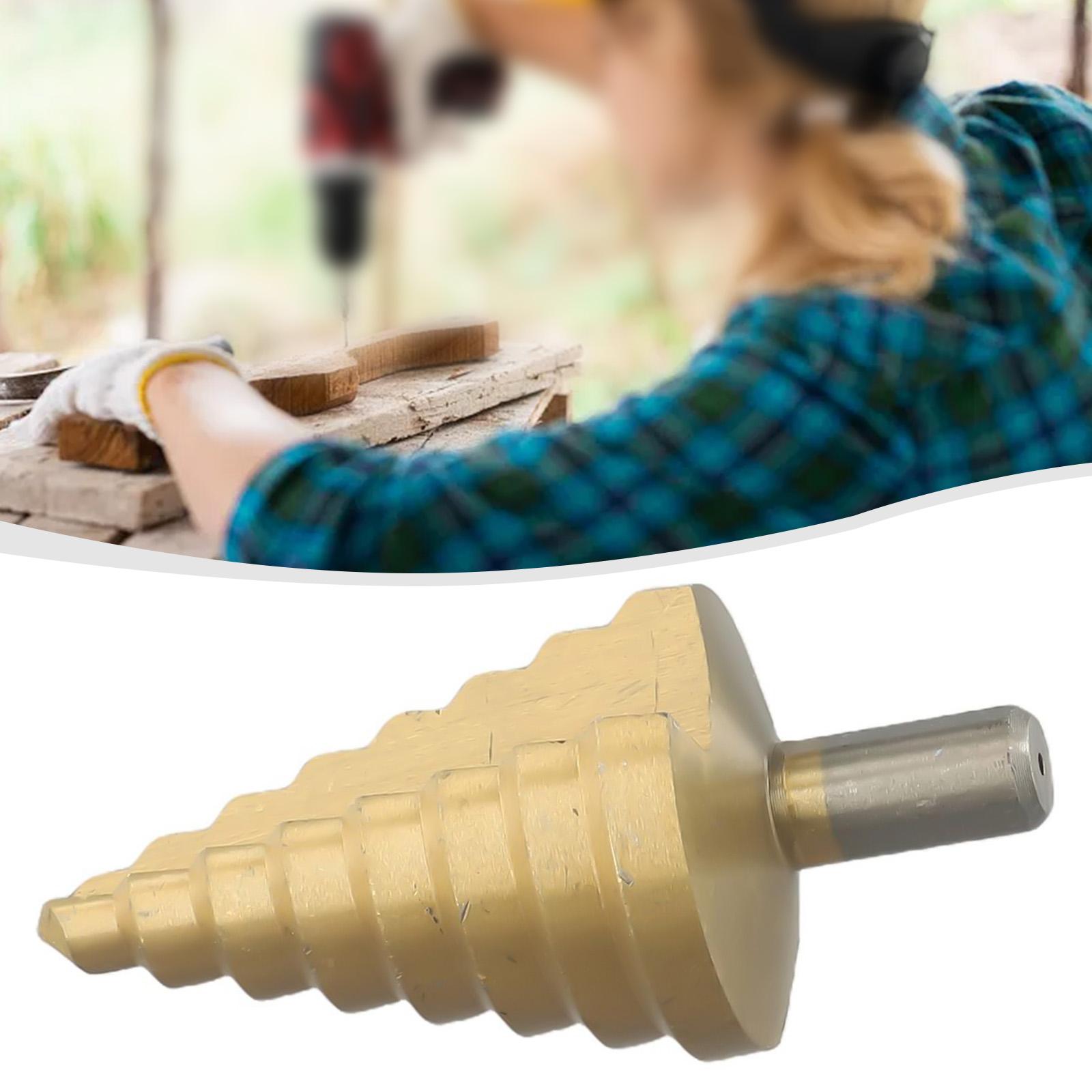 

Wood Cut Tool Step Drill Bit 8 Steps Gold Hole Groove Metal Titanium Unused 0/15/20/25mm 30/35/40/45mm HSS Steel China Mainland