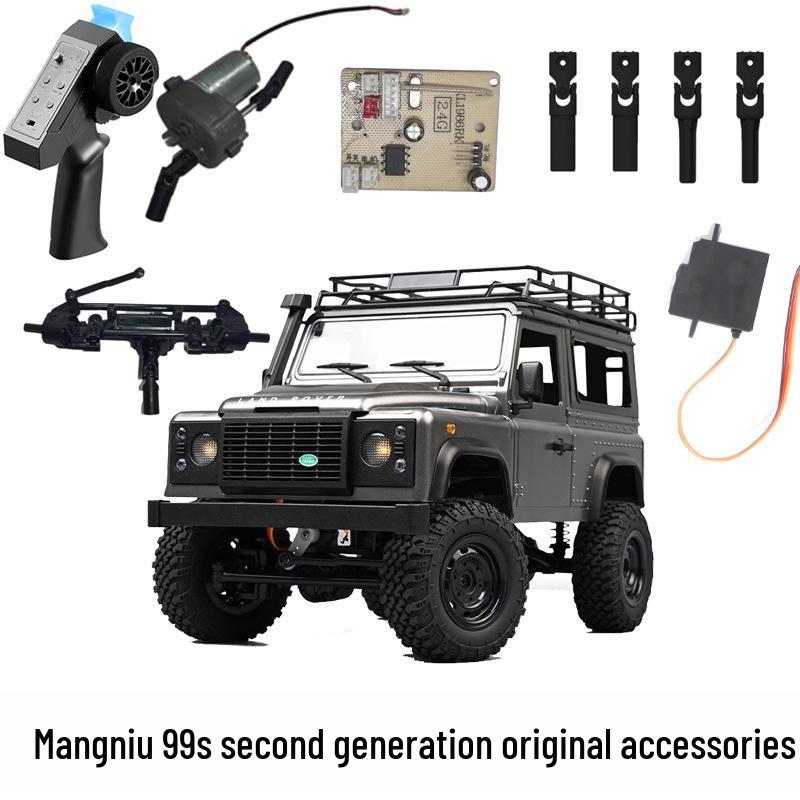 

Mangniu 99S 2nd Gen RC Car Parts: Drive Shaft, Motherboard, Axles, Steering Gear.