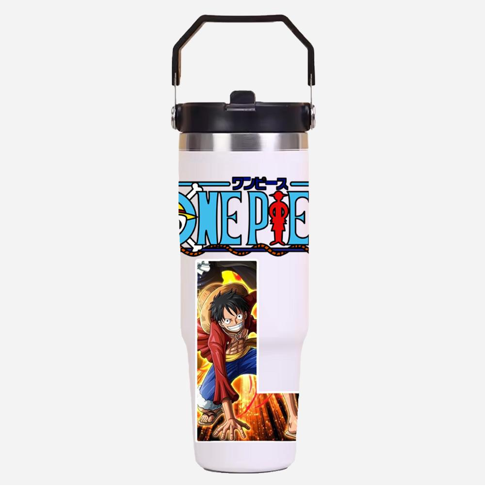 30oz Anime A-Z English Letter Printed Simple Solid Color Stainless Steel Thermos Water Cup Thermal Insulation Cold Ice Cup