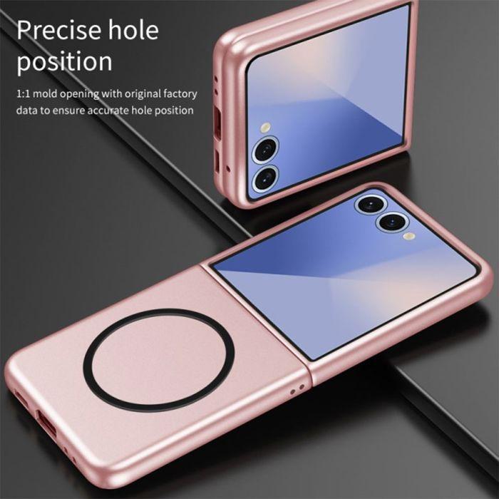 Custodia per Samsung Galaxy Z Flip 8, Protezione Anti-Graffio con Anello Magnetico - Rosa