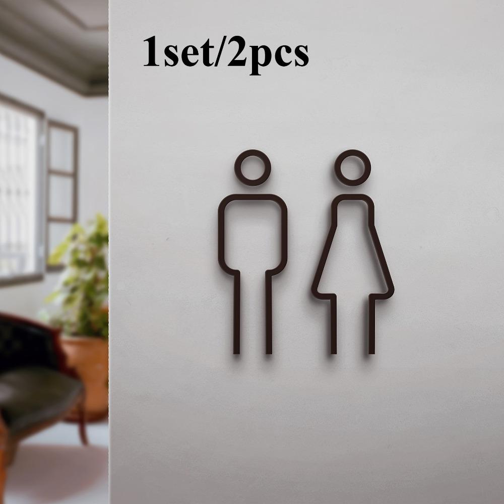 

1set Restroom Sign, Easy Door Mount for Hotels and B&Bs, Toilet Sign, Unisex, Suitable for Hotels and Homestays