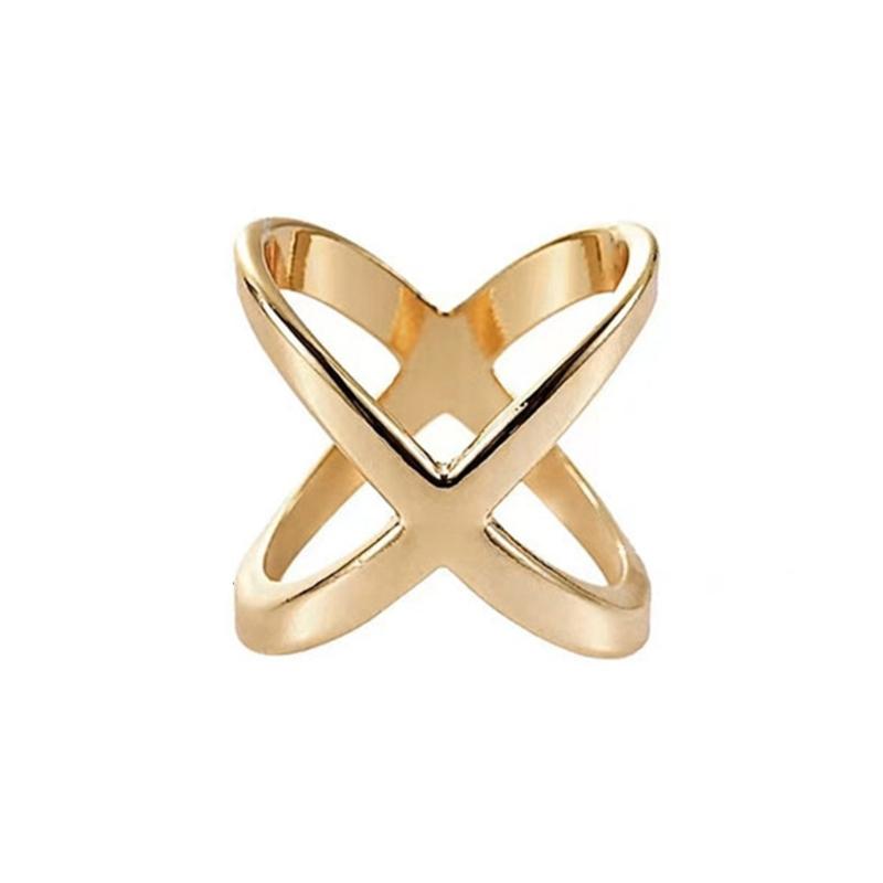 

X Shaped Simple Silk Scarf Buckle Cross Hollow Scarves Clip Blouse Clasp Wrap Hoder for T-Shirt Neckerchief Shawl M