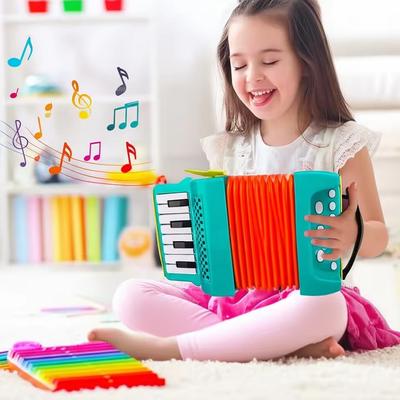 Juguete Acordeón para Niños Pequeños Instrumento Musical Juguetes Educativos Desarrollo del Interés Musical de los Niños Regalos para Niños Niñas