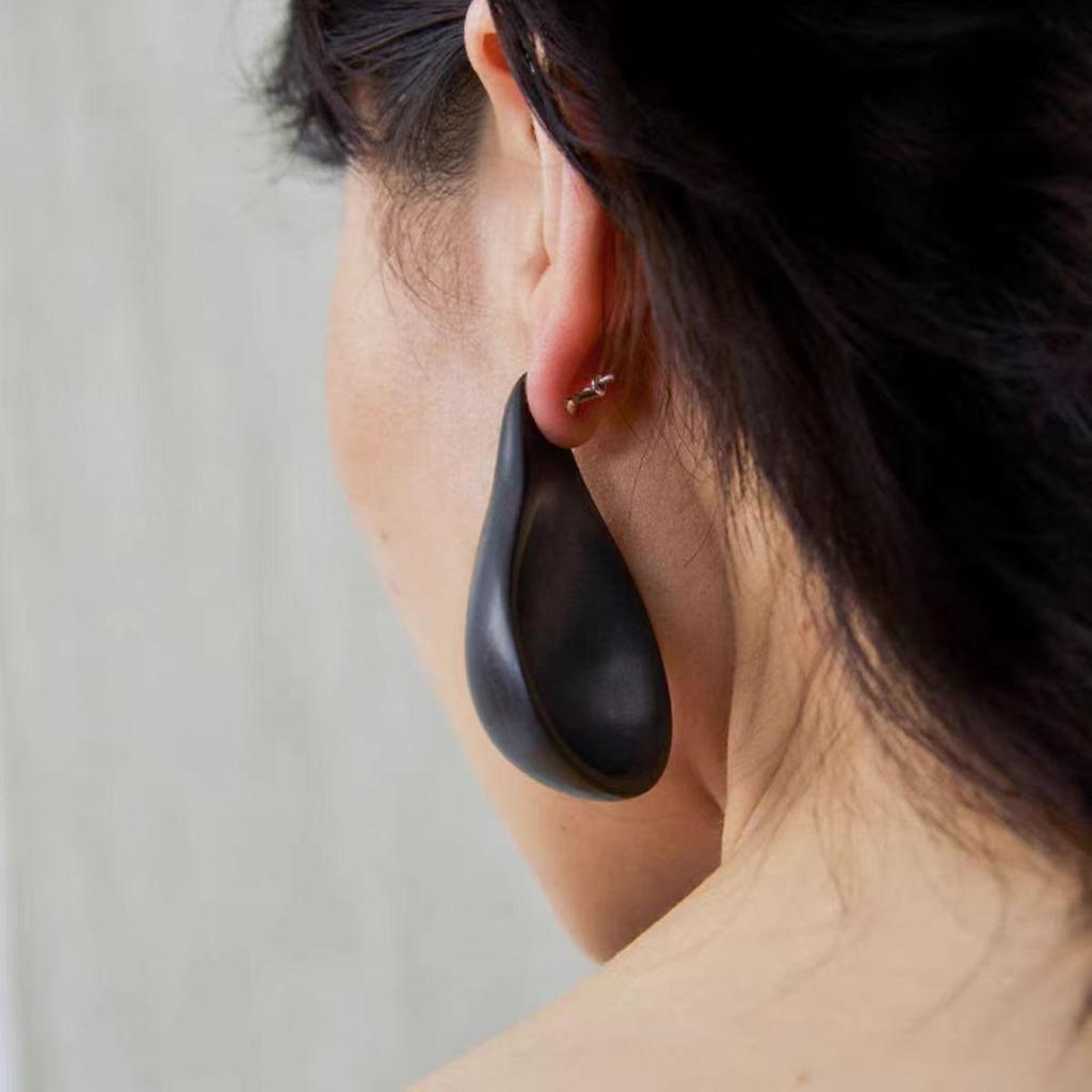 Xiaoyao Fruit Series Jewelry: Gourd & Ebony Boxwood Rope Buckle Pendant Necklace with High-End Earrings – Versatile Women's Accessories.