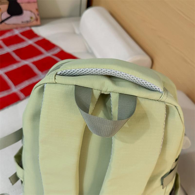 Solid Color Student Schoolbag Women's Large Capacity Backpack