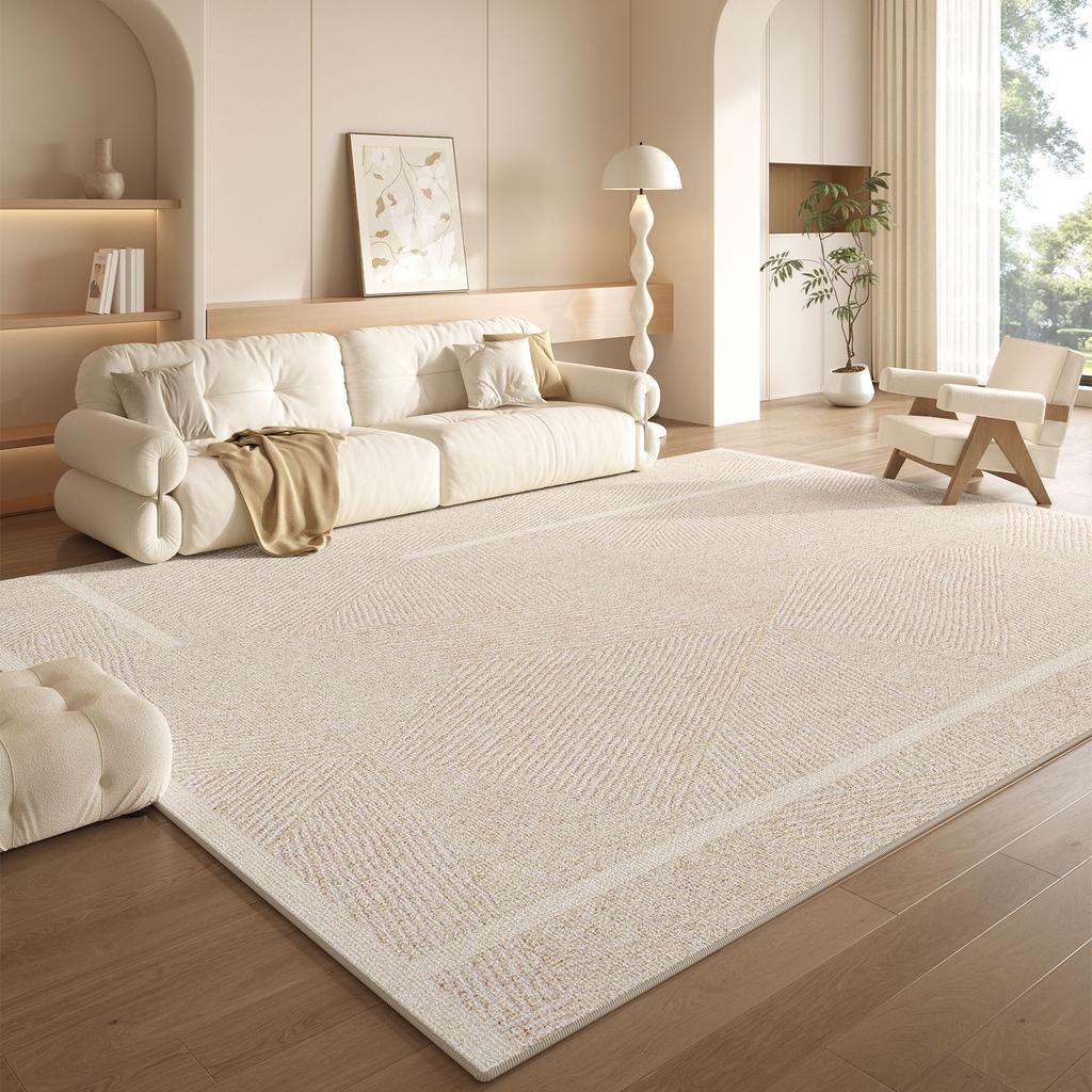 Modern Style Living Room Decoration Line Carpet Soft Rugs for Bedroom Stripe Design Non-slip Rug Home Cream Style Floor Mat