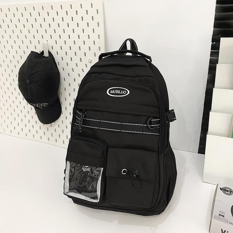 Sac à dos d'école pour étudiant, sac à dos de couleur unie pour femme, sac à dos d'ordinateur pour homme