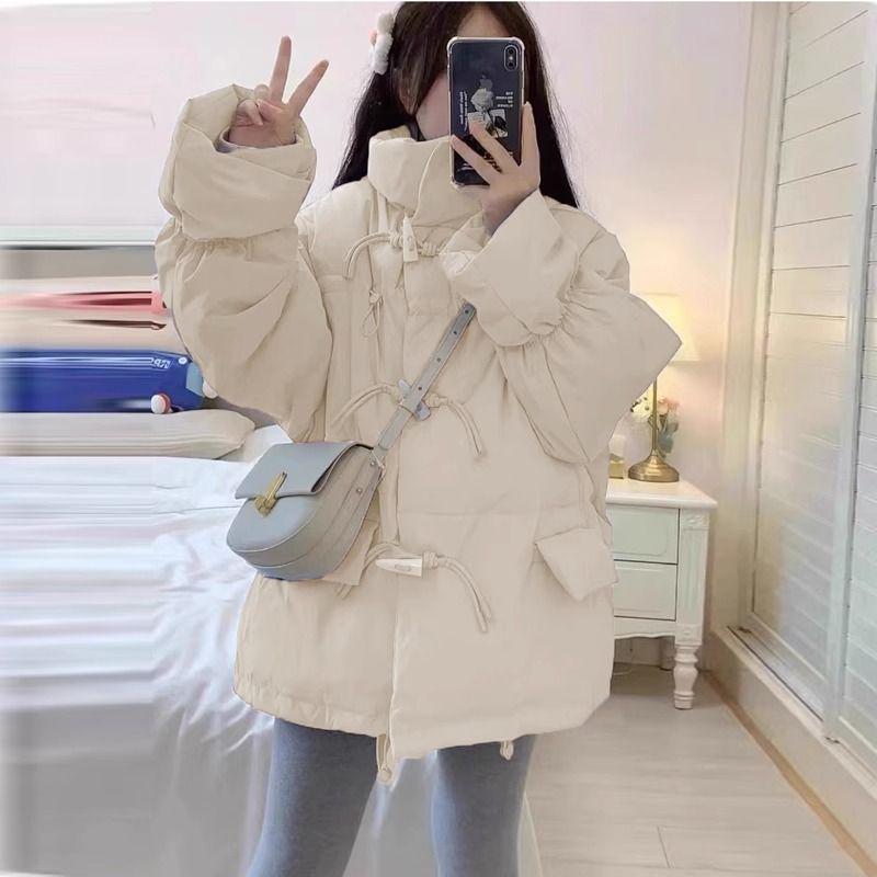 Women's Petite 2025 Korean-Style Loose Down Jacket - Short Autumn/Winter Duffle Coat