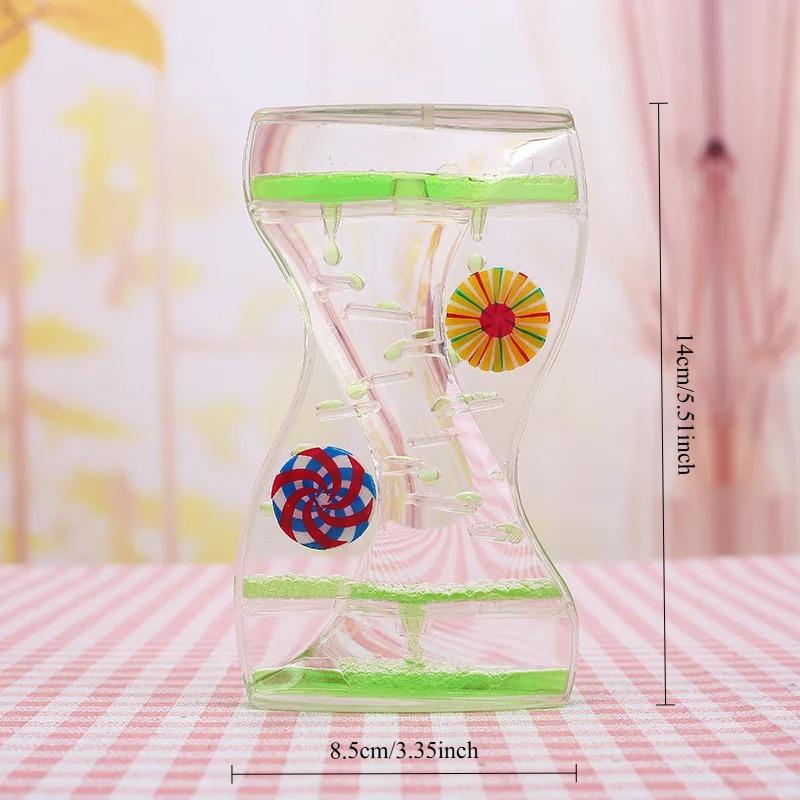 Hourglass Timer Moving Drip Oil Liquid Bubble Kids Toy Home Office Desk Decor Home Decorations Household Supplies