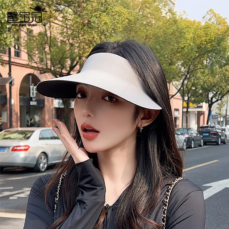 Summer outdoor UV protection hat Women's seamless integrated sunshade and sunscreen hat Versatile large brim Empty top sun hat