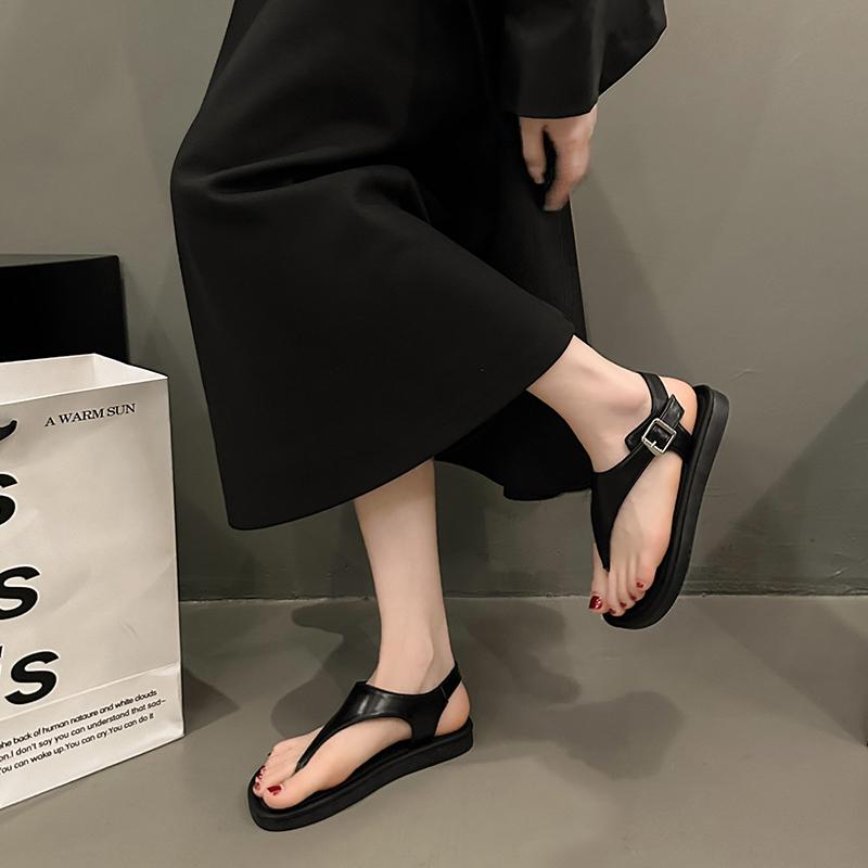 

Fashion New Style Popular Vintage Flat Toe Sandals Women s Sandals Summer Holiday Rome Sandals and Slippers for Outer Wear Zapatos Mujer 35