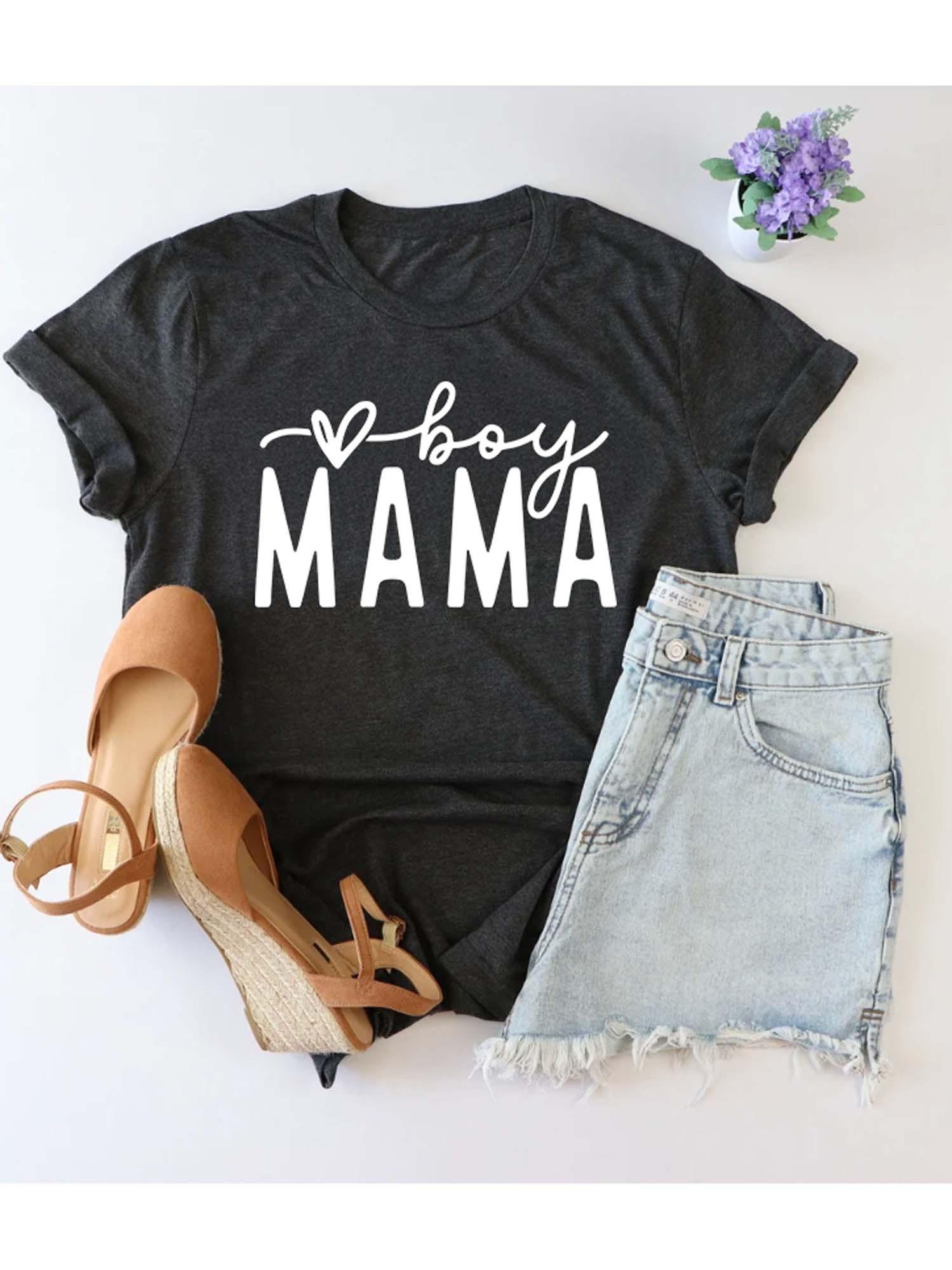 

Women s Black Pure - Cotton T - shirt: Proud Boy Mama Affectionate Statement 5XL різнокольоровий