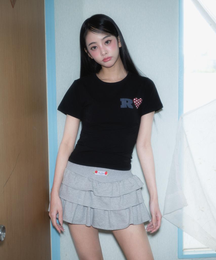 ROSEFRANTZ Dot Heart Cotton T-Shirt [Black]