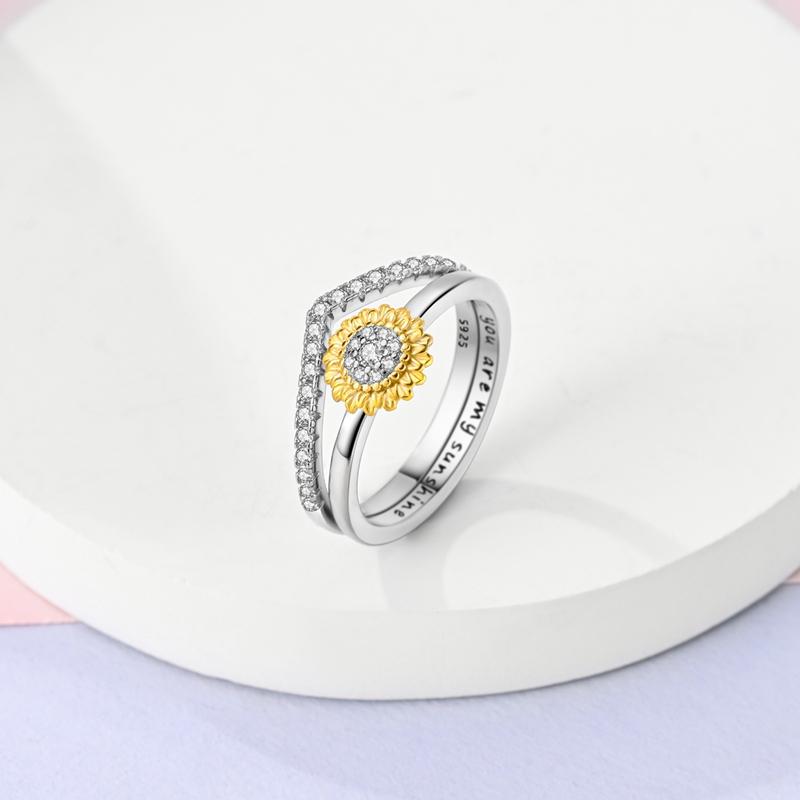 New Style 925 Silver Fashion Shining Zircon Ring Shiny Stone Simple Trendy Rings For Women Popular Wedding Jewelry Gift