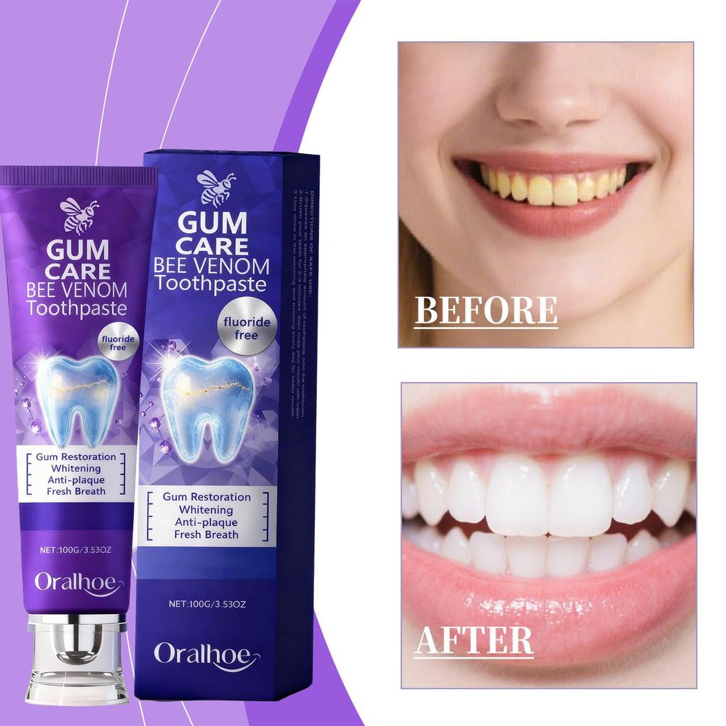 Purple Whitening Toothpaste Remove Plaque Stains Tartar Clean Toothpaste Breath Fresh Oral Prevent Color Corrector Decay Hy M5W6