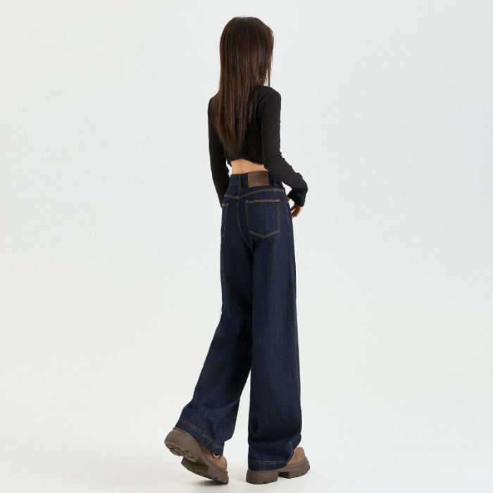 

Женские джинсы с широкими штанинами для женщин на осень и зиму Узкие свободные брюки с высокой талией для женщин на осень Широкие брюки для женщин на осень XXL