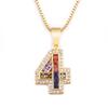 Nidin Top Quality Sparkling Cubic Zirconia 0 1 2 3 4 5 6 7 8 9 Lucky Number Pendant Necklace for Women Friends Birthday Jewelry