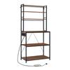Scaffale Espositore Stile Moderno, Stazione Caffè, Scaffale da Cucina con Prese, Mobile da Cucina, Mini Postazione di Lavoro in Cucina
