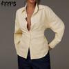 Women's Fashion Casual Spring Autumn Stripe Print Long Sleeve POLO Neck Blouses & Shirts