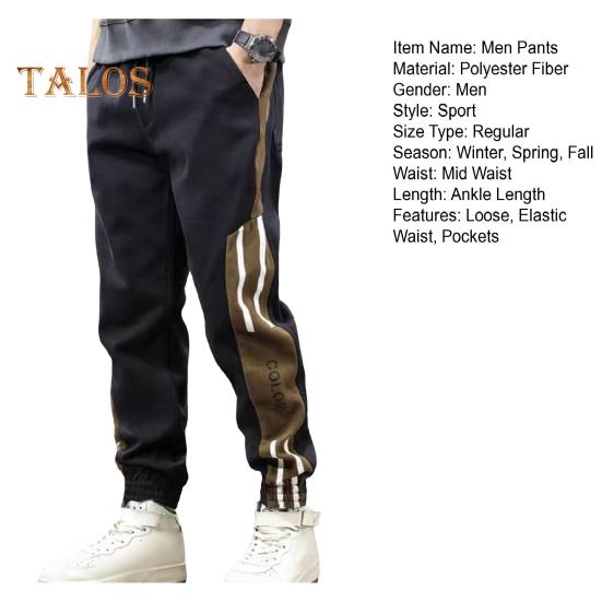 Frühling Herbst Herren Cargohose Locker Kordelzug Elastische Taille Taschen Knöchelband Kontrastfarbe Patchwork Sporthose Haremshose Alltagskleidung